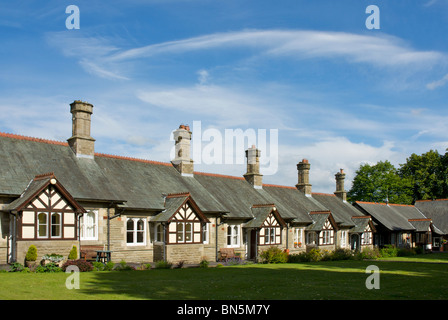 Almshouses in the village of Waddington, Lancashire, England UK Stock Photo