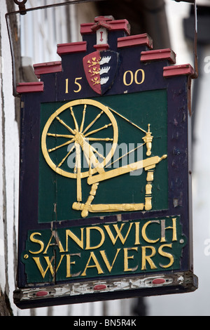 Sandwich Weavers Sign Sandwich Kent UK Stock Photo