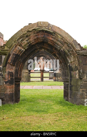 Historic pointed arches are seen on the site of Carlisle Cathedral in Cumbria, England. Stock Photo