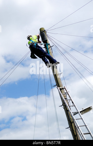 fixing a telecommunication line Stock Photo - Alamy