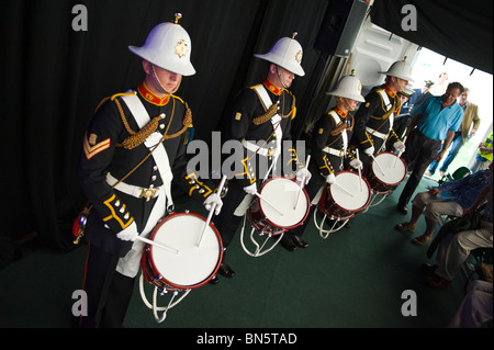 Royal Marines Corps of Drums from CTC Lympstone performing at Hay ...