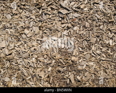 Wood chip and bark ground cover Stock Photo