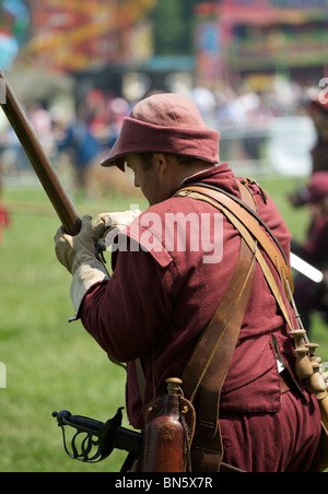 A musketeer of the English Civil War re-enactment Society - The Sealed Knot Stock Photo