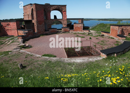 The old Russian fortress Notvikstornet near Bomarsund on the Åland archipelago between Finland and Sweden Stock Photo