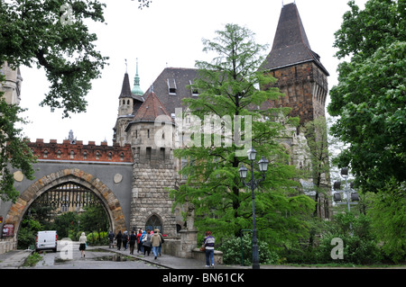 Entrance to Vajdahunyad Castle in the City park,Budapest, the capital of Hungary,  Europe Stock Photo