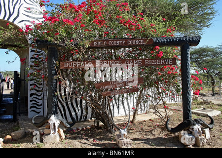 Entrance point for the Buffalo Springs Game Reserve,  Kenya, East Africa Stock Photo