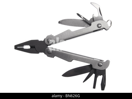 Multi tool on white background Stock Photo