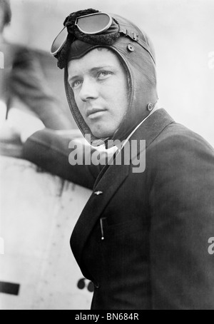 Aviator Charles Lindbergh (1902 - 1974) - famed for making the first solo non-stop airplane flight across Atlantic Ocean (1927). Stock Photo