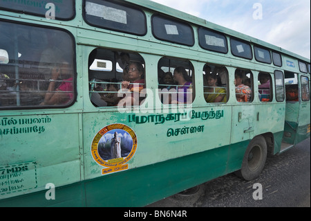 India Tamil Nadu Chennai ex Madras bus-stop Stock Photo - Alamy