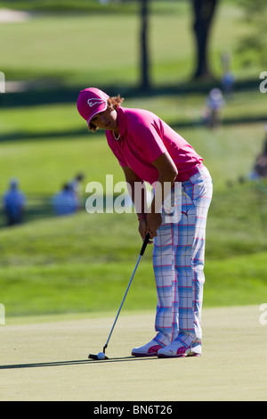 Rickie Fowler competing at the 2010 AT&T National Stock Photo