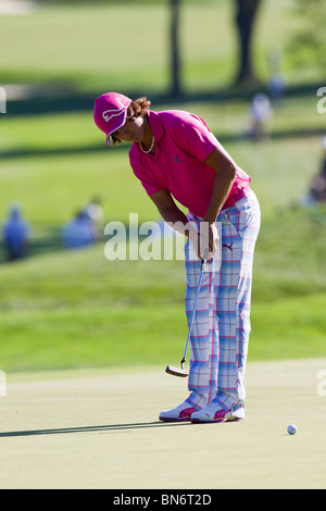 Rickie Fowler competing at the 2010 AT&T National Stock Photo