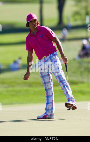 Rickie Fowler competing at the 2010 AT&T National Stock Photo