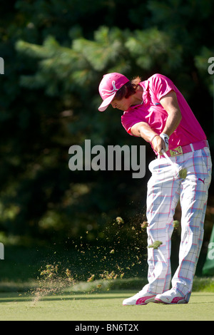 Rickie Fowler competing at the 2010 AT&T National Stock Photo