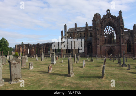 exterior of Melrose Abbey Scotland  June 2010 Stock Photo