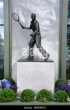 Fred Perry Statue, The Championships, Wimbledon, Merton Borough, Greater London, England, United Kingdom Stock Photo