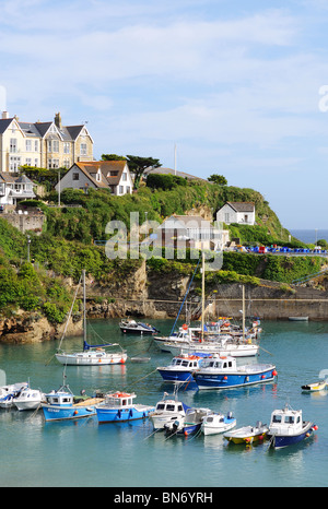 fishing boats in the harbour at newquay, cornwall, uk Stock Photo