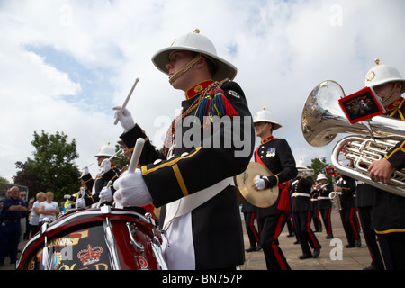 the band of HM Royal Marines Scotland at Armed Forces Day 2010 in Bangor County Down Northern Ireland Stock Photo