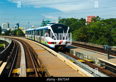 Elevated light rail system Rapid KL running along Jalan Tun Perak ...