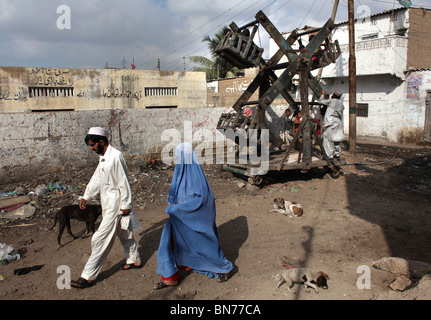 'Musquito colony' is a slum area in Karachi, Pakistan Stock Photo