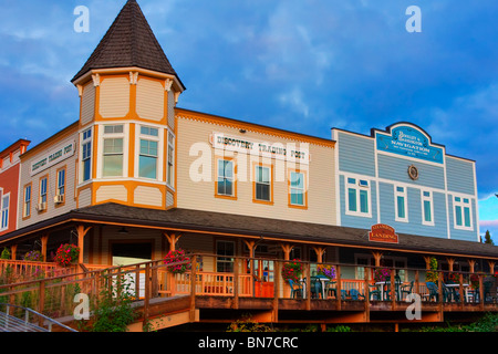 Buildings near the Riverboat Discovery dock, Fairbanks, Alaska. HDR image Stock Photo