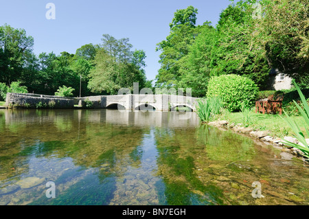 Sheepwash Bridge over River Wye Ashford-in-the-Water Derbyshire England Stock Photo