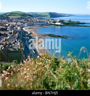 View of Aberystwyth town from Constitution Hill, Ceredigion Wales.  KATHY DEWITT Stock Photo