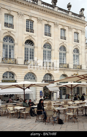 A street cafe in the Place Stanislas, Nancy, France Stock Photo