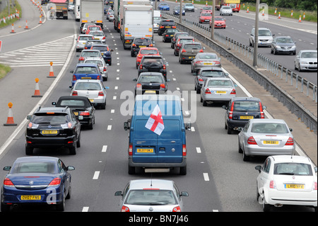 Cars on the M1 motorway Stock Photo