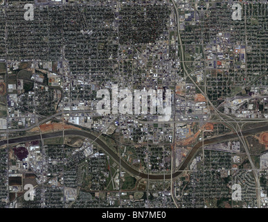 Aerial Map View Above Oklahoma City River Stock Photo Alamy   Aerial Map View Above Oklahoma City River Bn7me0 