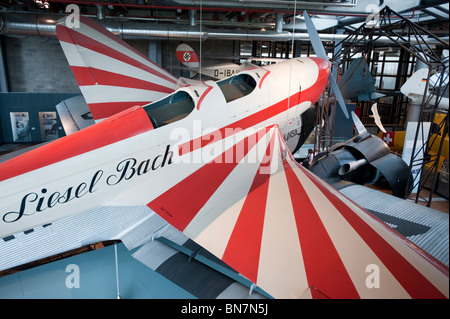 Historic aircraft on display at Deutsches Technikmuseum or German Technology Museum in Berlin GErmany Stock Photo