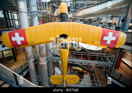 Historic aircraft on display at Deutsches Technikmuseum or German Technology Museum in Berlin Germany Stock Photo