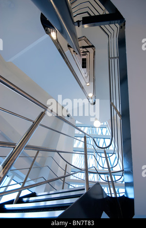 Modern architecture staircase looking up Stock Photo