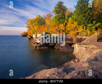 Big Bay State Park, WI: Big Bay Point on Madeline Island, Apostle Islands, in Lake Superior Stock Photo