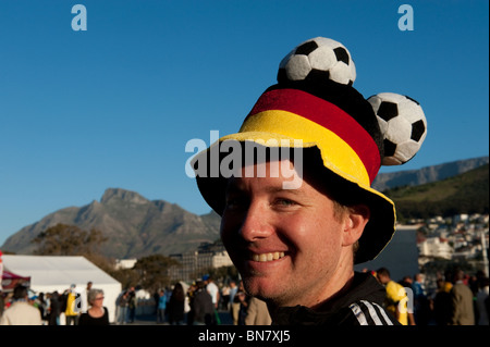 German football supporter World Cup 2010 Cape Town South Africa Stock Photo