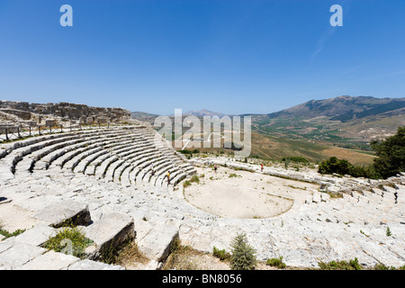 The Greek Theatre at Segesta, Trapani region, north west Sicily, Italy Stock Photo