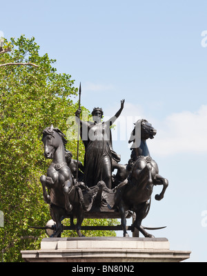 Queen Boudica statue on Chariot Stock Photo