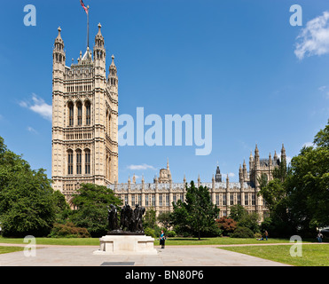 Houses of Parliament - view from Victoria Tower Gardens Stock Photo