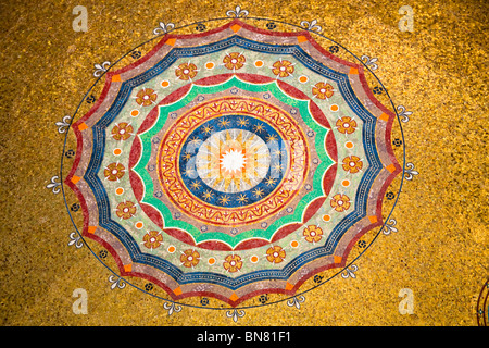 Colourful ceiling of the Neo Byzantine German Fountain, Alman Cesmesi, in the Hippodrome, Istanbul, Turkey Stock Photo