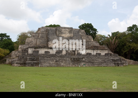 The Ruins of the ancient Mayan city of Altun Ha in Belize. Stock Photo