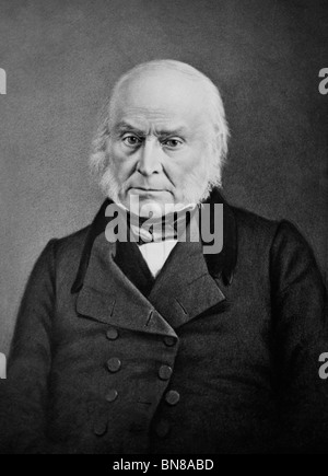 Daguerreotype portrait photo c1840s of John Quincy Adams (1767 – 1848) - the sixth US President (1825 - 1829). Stock Photo