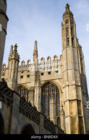 South side of King's College chapel, Cambridge university. Seen from King's Parade. King's College, Cambridge. UK. Stock Photo
