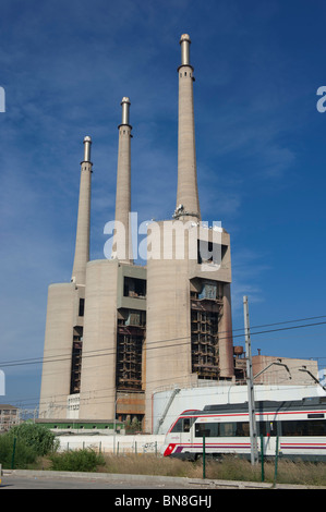 Electric power plant in Sant Adria del Besos, Barcelona, Spain. Stock Photo