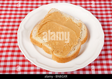 Peanut butter sandwich Stock Photo