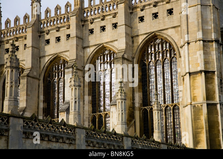 South side of King's College chapel, Cambridge university. Seen from King's Parade. King's College, Cambridge. UK. Stock Photo