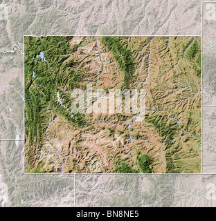 Physical Map Of Wyoming Stock Photo Alamy Wyoming Shaded Relief Map Bn8ne5