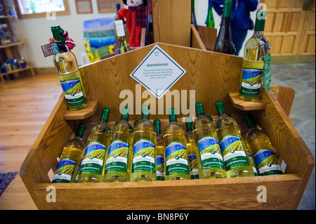 Wine Display in Finger Lakes Region Winery New York Stock Photo