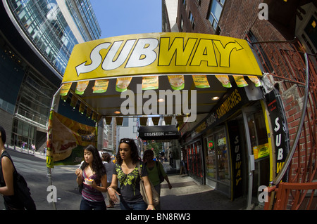 A Subway sandwich shop is seen in midtown in New York on Friday, July 2, 2010. (© Frances M. Roberts) Stock Photo