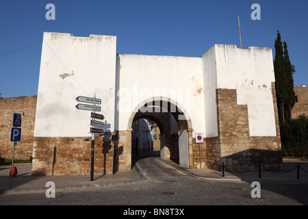 Gate to the old town of Faro, Algarve Portugal Stock Photo