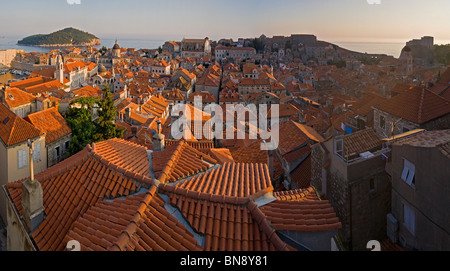 The red tiled roofs and skyline of Dubrovnik, Croatia. Stock Photo