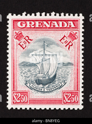 Postage stamp from Grenada depicting the seal of the colony. Stock Photo